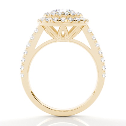 Prong Set Moissanite Halo Engagement Ring