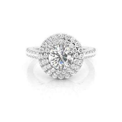 Prong Set Diamond Halo Engagement Ring