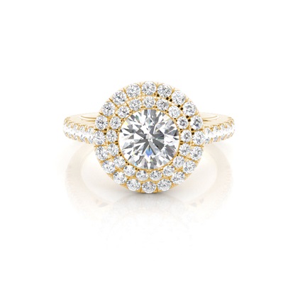 Prong Set Diamond Halo Engagement Ring
