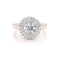 Prong Set Diamond Halo Engagement Ring