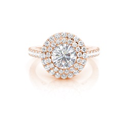 Prong Set Moissanite Halo Engagement Ring