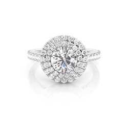 Prong Set Diamond Halo Engagement Ring