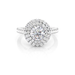Prong Set Moissanite Halo Engagement Ring