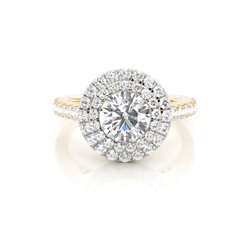Prong Set Diamond Halo Engagement Ring