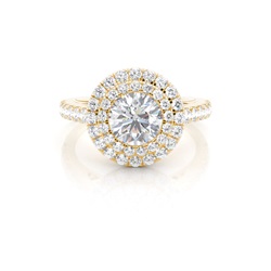 Prong Set Moissanite Halo Engagement Ring