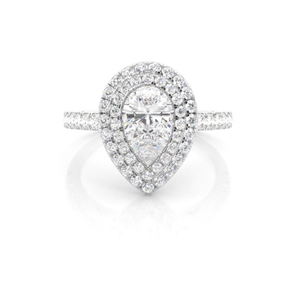 Prong Set Diamond Halo Engagement Ring