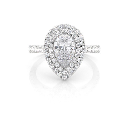 Prong Set Moissanite Halo Engagement Ring