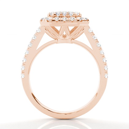 Zinken Set Diamond Halo Verlobungsring