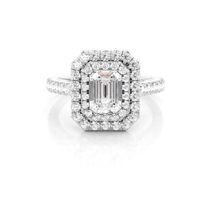 Prong Set Diamond Halo Engagement Ring