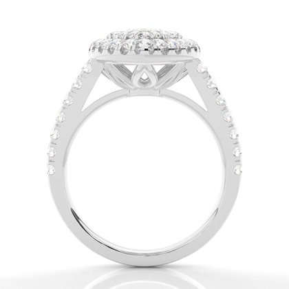 Zinken Set Diamond Halo Verlobungsring
