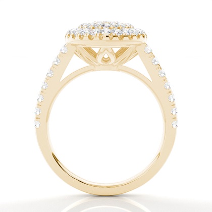 Zinken Set Diamond Halo Verlobungsring