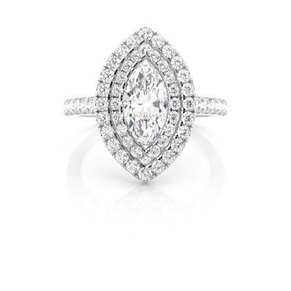Prong Set Diamond Halo Engagement Ring
