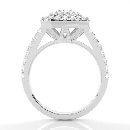 Zinken Set Diamond Halo Verlobungsring