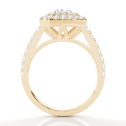 Zinken Set Diamond Halo Verlobungsring