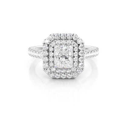 Prong Set Diamond Halo Engagement Ring