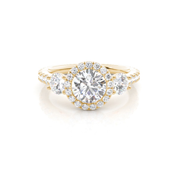 Prong Set Diamond Halo Engagement Ring