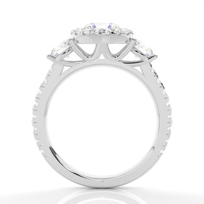 Zinken Set Diamond Halo Verlobungsring