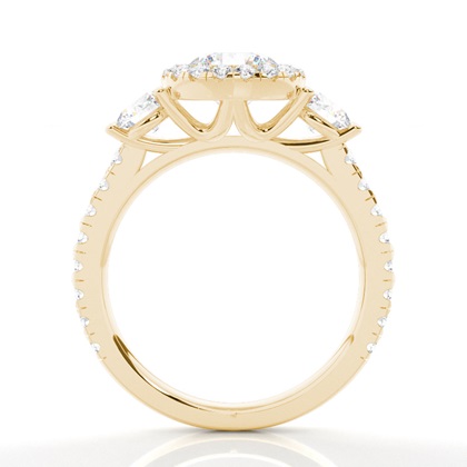 Prong Set Moissanite Halo Engagement Ring