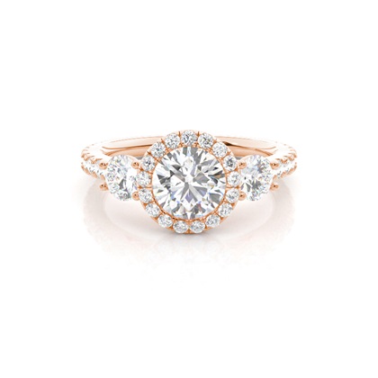 Prong Set Diamond Halo Engagement Ring