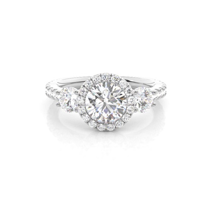Prong Set Diamond Halo Engagement Ring