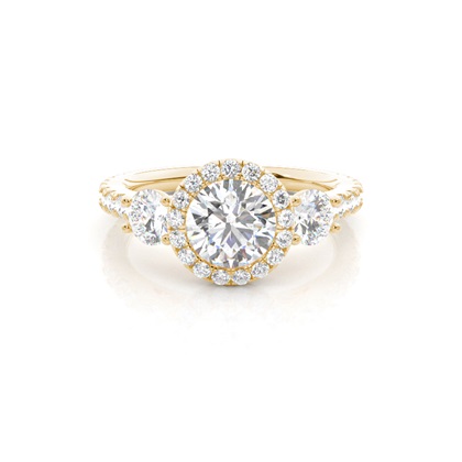 Prong Set Diamond Halo Engagement Ring