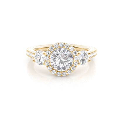Prong Set Moissanite Halo Engagement Ring