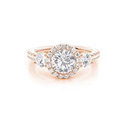 Prong Set Moissanite Halo Engagement Ring