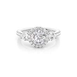 Prong Set Moissanite Halo Engagement Ring