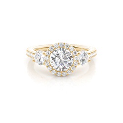Prong Set Diamond Halo Engagement Ring