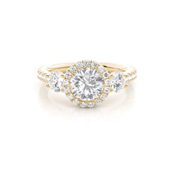 Prong Set Moissanite Halo Engagement Ring
