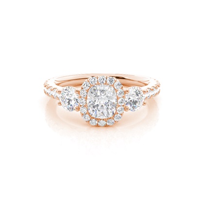 Prong Set Moissanite Halo Engagement Ring