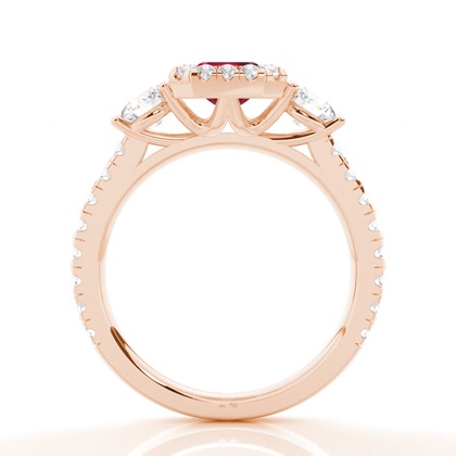 Rubin-Halo-Verlobungsring In Krappenfassung