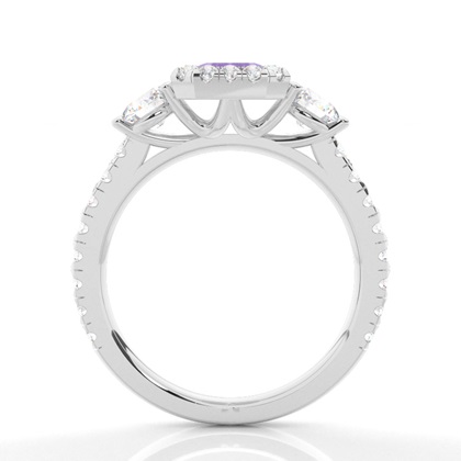 Krappenfassung Amethyst Halo Verlobungsring