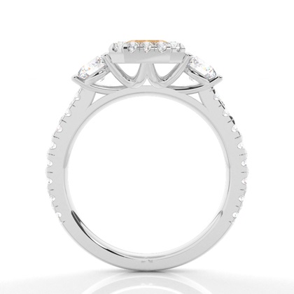 Krappenfassung Citrin Halo Verlobungsring