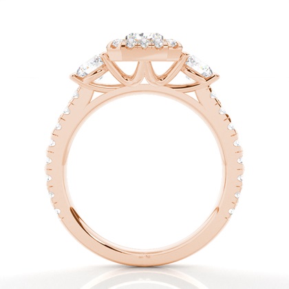 Zinken Set Diamond Halo Verlobungsring