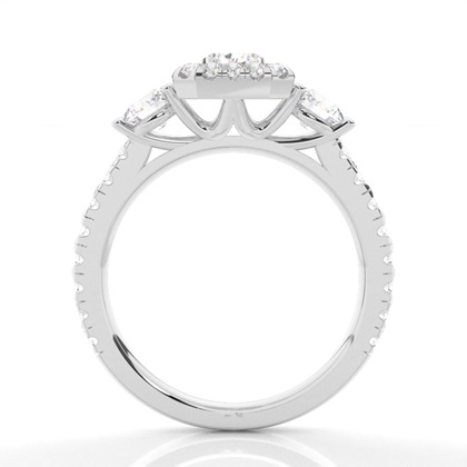 Zinken Set Diamond Halo Verlobungsring