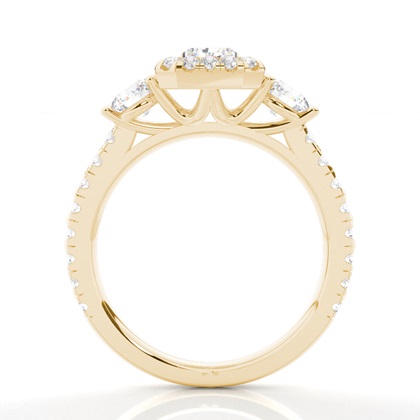 Zinken Set Diamond Halo Verlobungsring