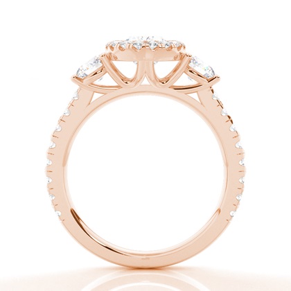 Zinken Set Moissanit Halo Verlobungsring