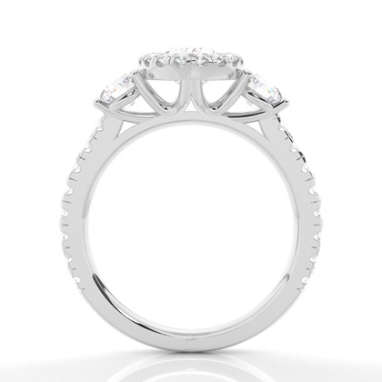 Zinken Set Moissanit Halo Verlobungsring
