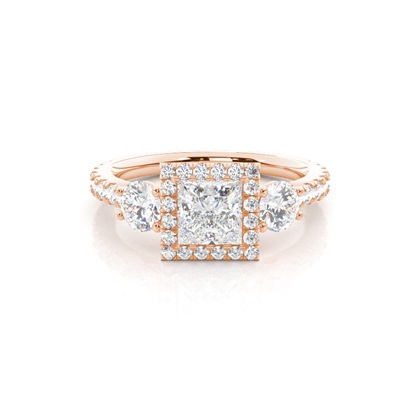 Prong Set Diamond Halo Engagement Ring