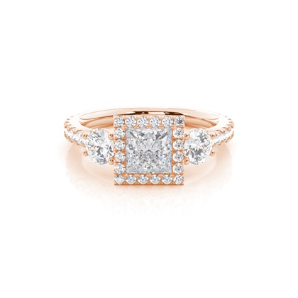 Prong Set Moissanite Halo Engagement Ring