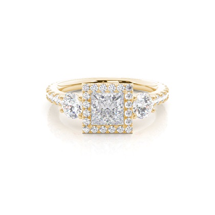 Prong Set Moissanite Halo Engagement Ring