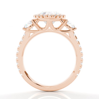 Zinken Set Diamond Halo Verlobungsring