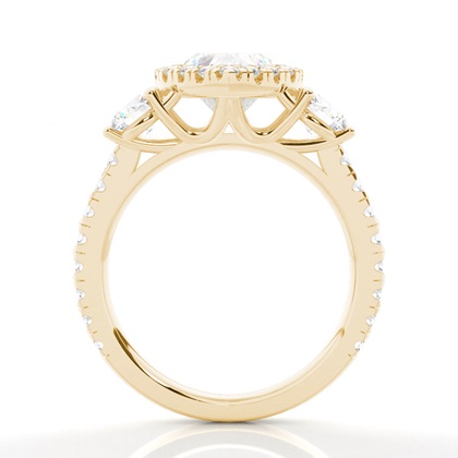 Zinken Set Diamond Halo Verlobungsring