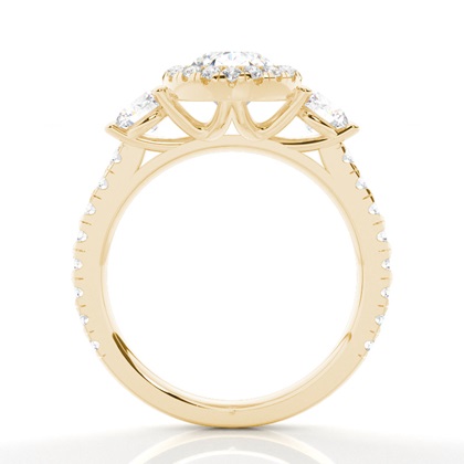 Zinken Set Diamond Halo Verlobungsring