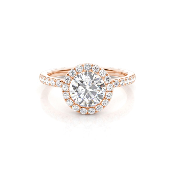 Bezel Set Diamond Halo Engagement Ring