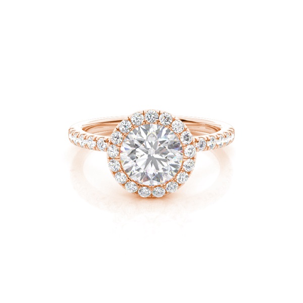 Bezel Set Moissanite Halo Engagement Ring
