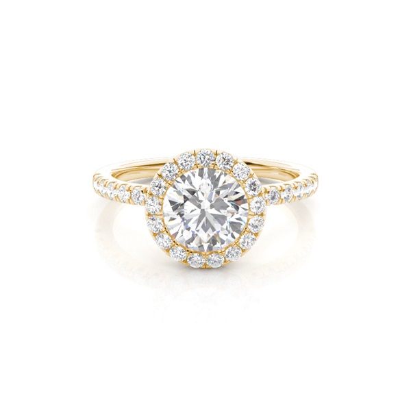 Bezel Set Diamond Halo Engagement Ring