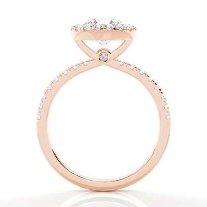 Lünette Set Diamond Halo Verlobungsring