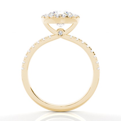 Bezel Set Moissanite Halo Engagement Ring